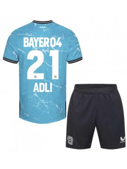 Bayer Leverkusen Amine Adli #21 Ausweichtrikot für Kinder 2023-24 Kurzarm (+ Kurze Hosen)